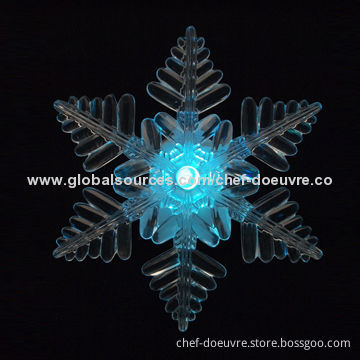 Christmas Suction Cup Snowflake, #11 with Color Changing LED